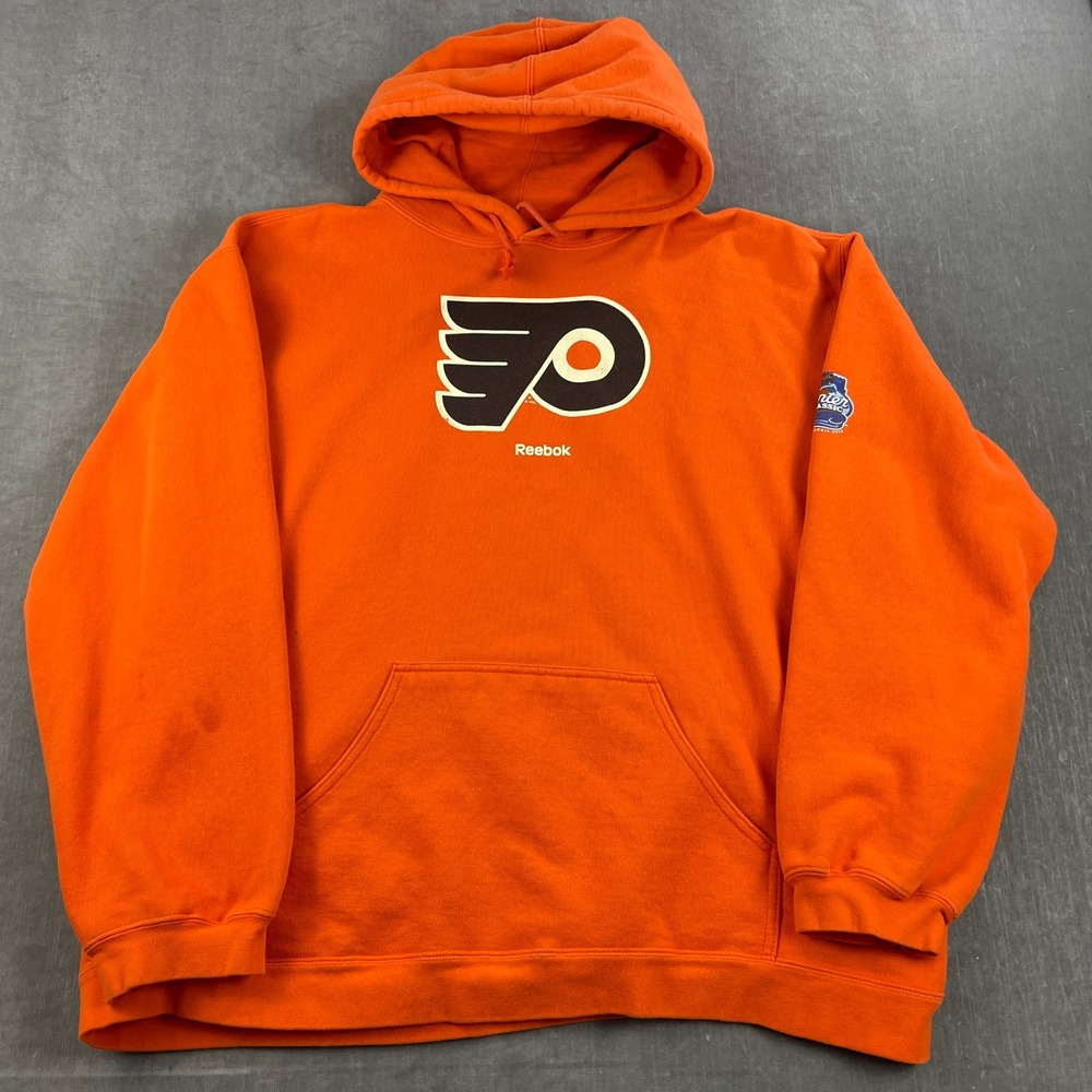 Philadelphia Flyers Reebok Men 2XL Orange Hoodie '12 Winter Classic NHL Pullover